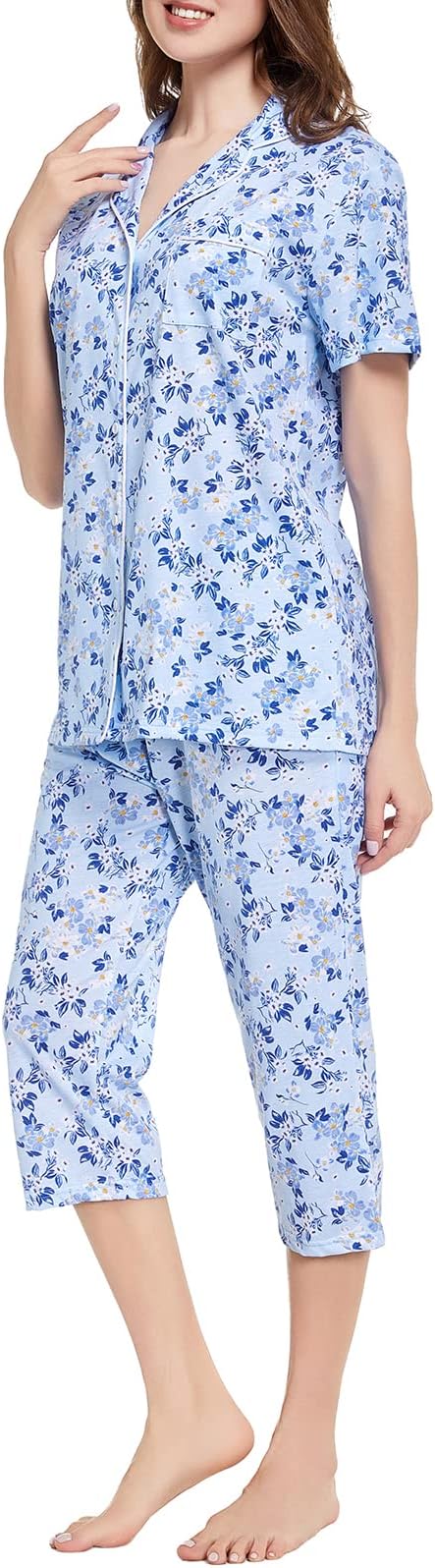 Capri Pajama Set - Short Sleeve - 2 Piece