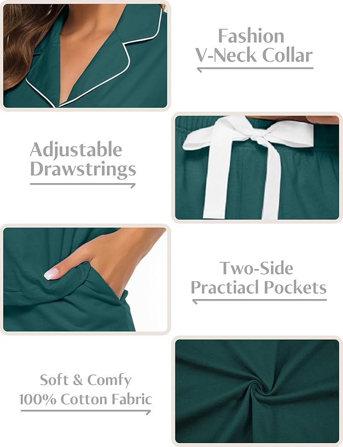 Women's Pajama Set - Short Sleeve - 2 Piece