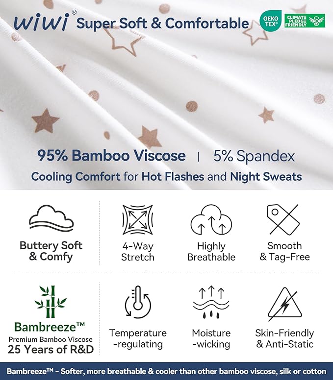 Women's Bamboo Cooling Pajama Set - Short Sleeve - 2 Piece