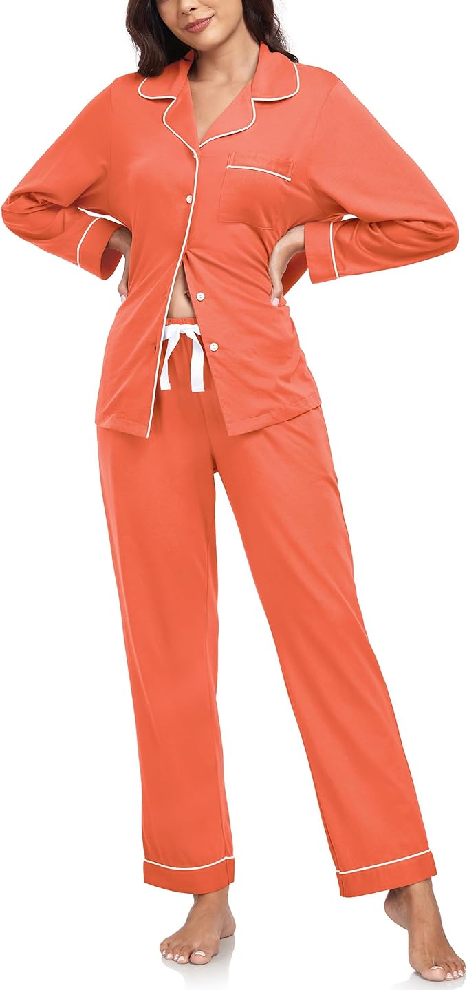 Women's 100% Cotton Pajama Set - Long Sleeve - 2 Piece