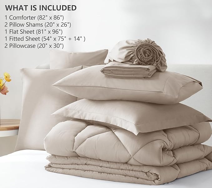 Linen Comforter Set - Full - 7 Piece