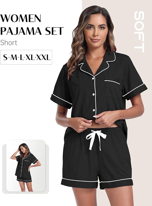 Women's Pajama Set - Short Sleeve - 2 Piece
