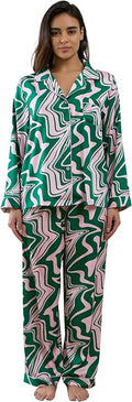 Satin Pajama Set - Long Sleeve - 2 Piece