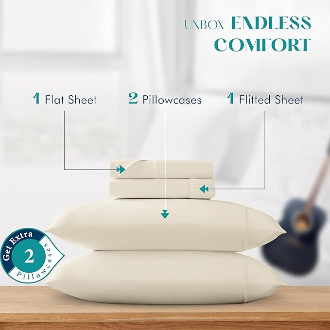 Linen Cooling Bed Sheet Set - California King - 4 Piece