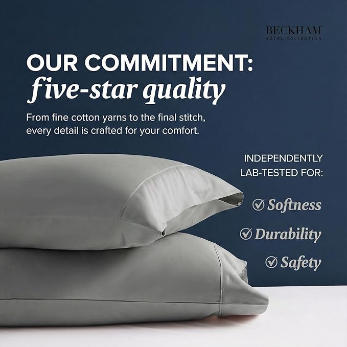 100% Cotton Pillowcase Set - King - 2 Piece