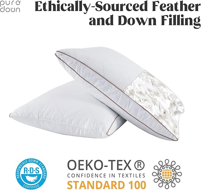 100% Cotton Bed Pillow - Queen - 2 Piece