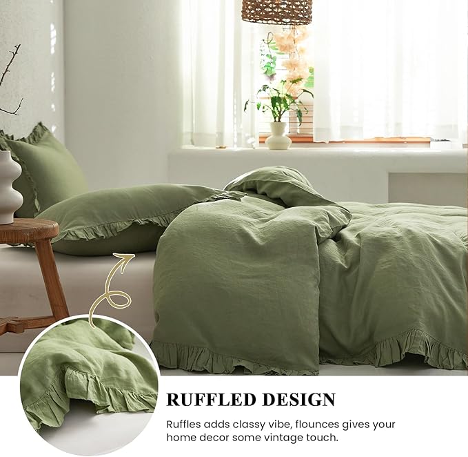 Linen Duvet Cover Set - Full - 3 Piece