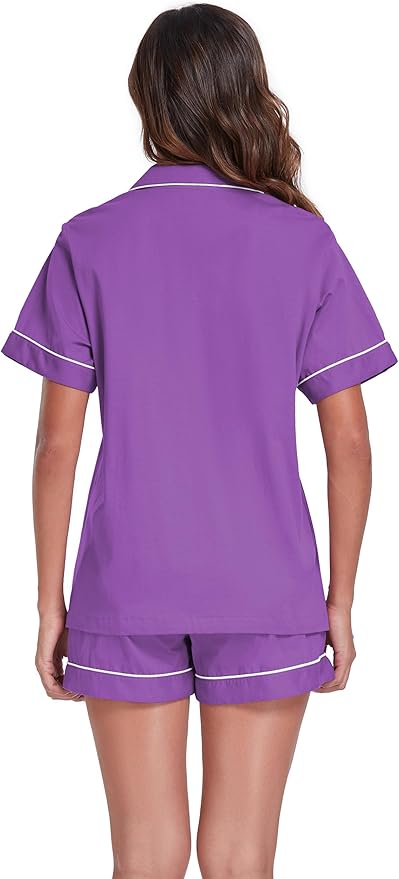 100% Cotton Pajama Set - Short Sleeve - 2 Piece
