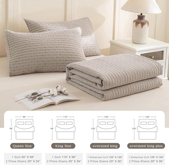 Linen Bedding Set - King - 3 Piece