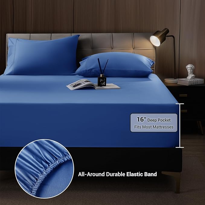 Bamboo Cooling Bed Sheet Set - California King - 4 Piece