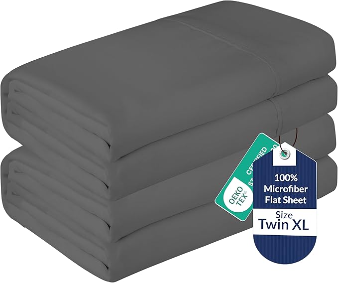 Microfiber Flat Sheet - Twin XL - 2 Pack