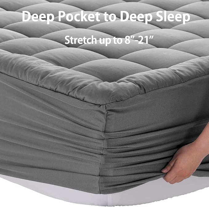 Cooling Mattress Pad - King - 78 x 80 in - 21 in Deep Pocket