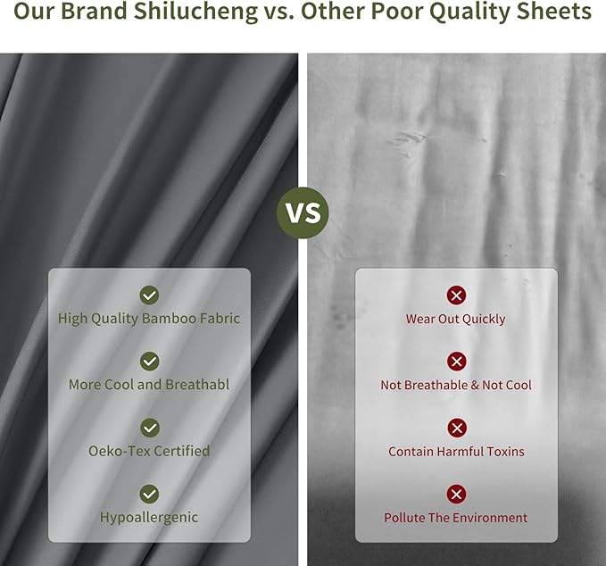 Bamboo Cooling Bed Sheet Set - Queen - 6 Piece