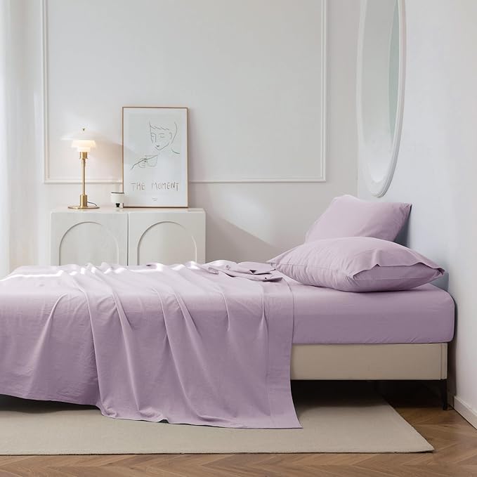 Linen Bed Sheet Set - Queen - 4 Piece