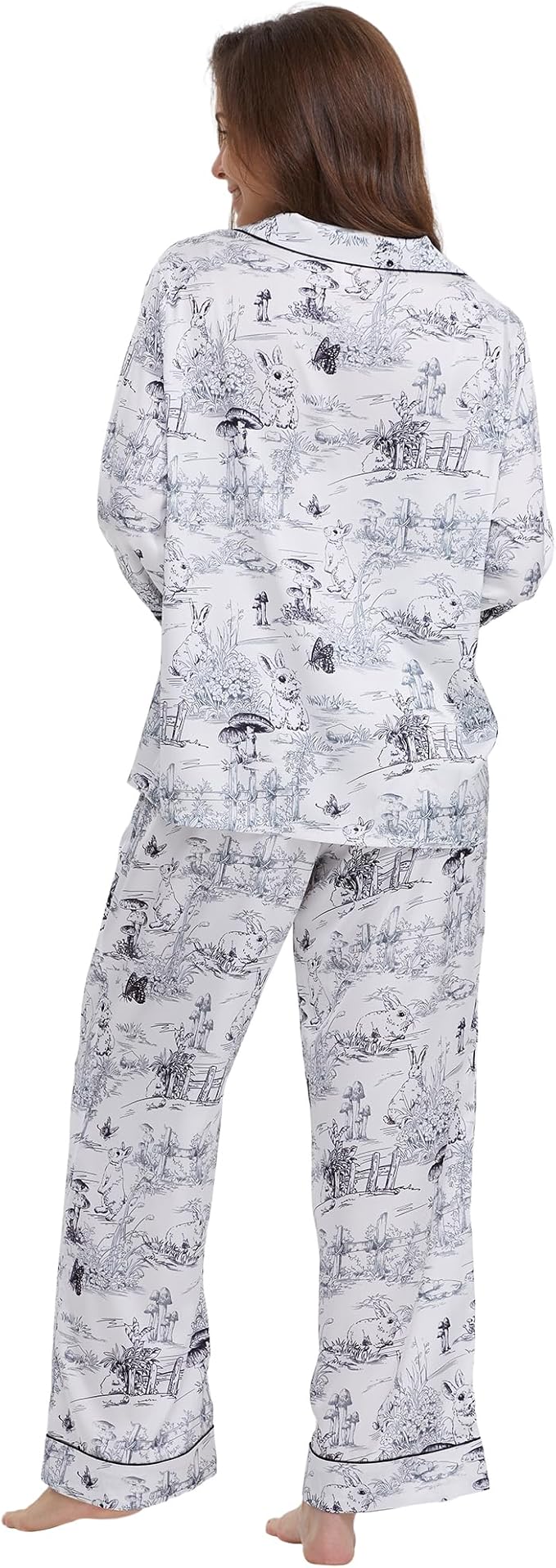 Satin Pajama Set - Long Sleeve - 2 Piece