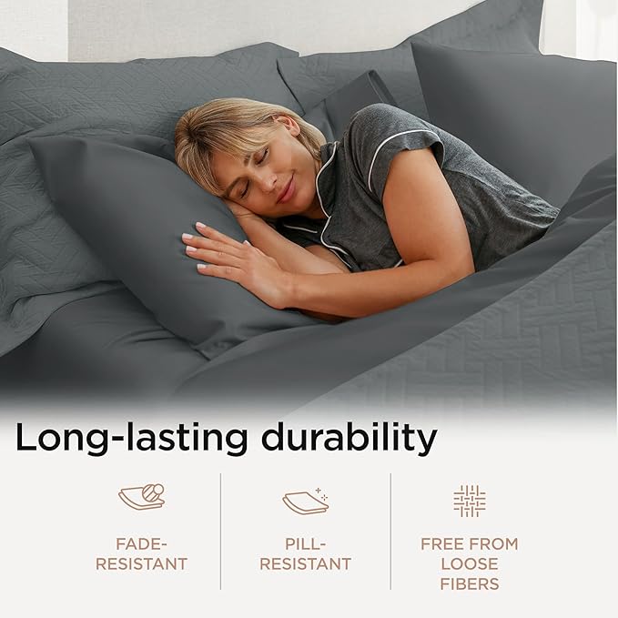 100% Cotton Cooling Bed Sheet Set - Queen - 4 Piece