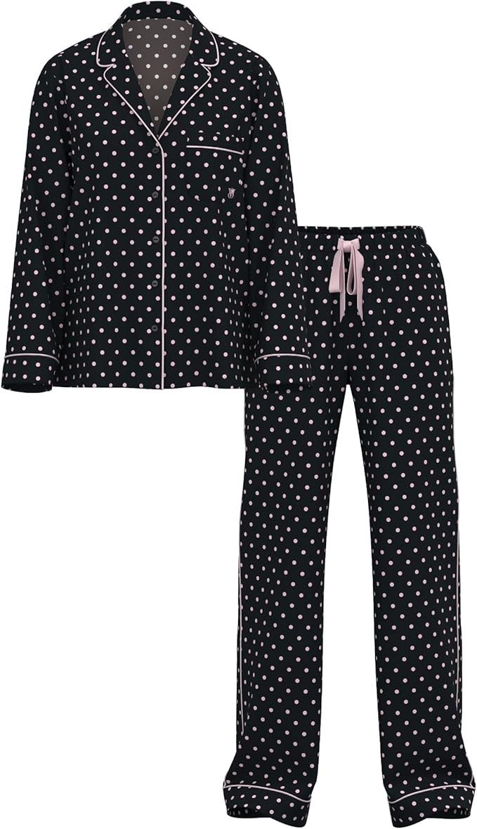 Women's Flannel Pants Pajama Set - Long Sleeve - 2 Piece