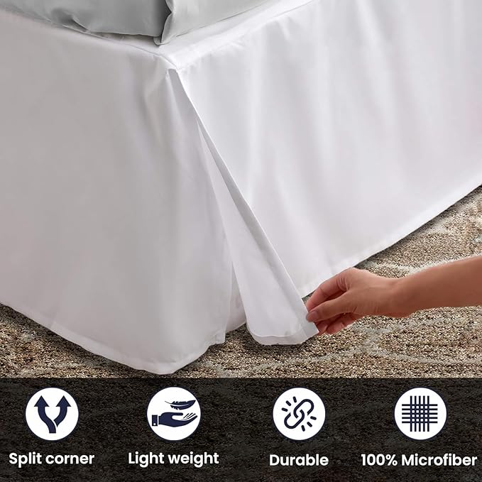 Microfiber Bed Skirt - King - 10 in Drop