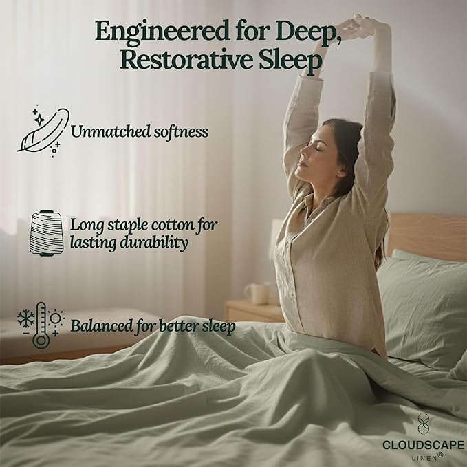 Linen Bed Sheet Set - King - 4 Piece