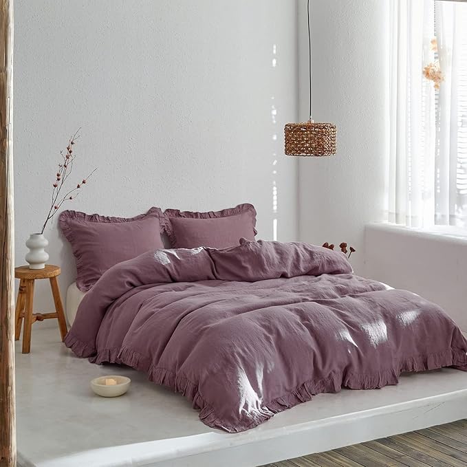 Linen Duvet Cover Set - Queen - 3 Piece