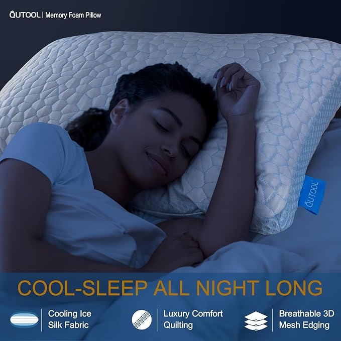 Memory Foam Cooling Bed Pillow - Standard