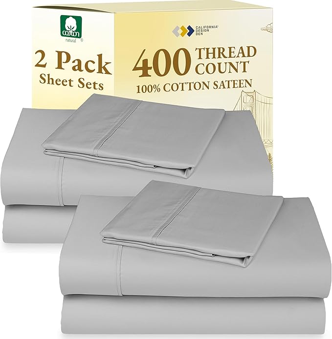 100% Cotton Bed Sheet Set - Twin - 2 Pack