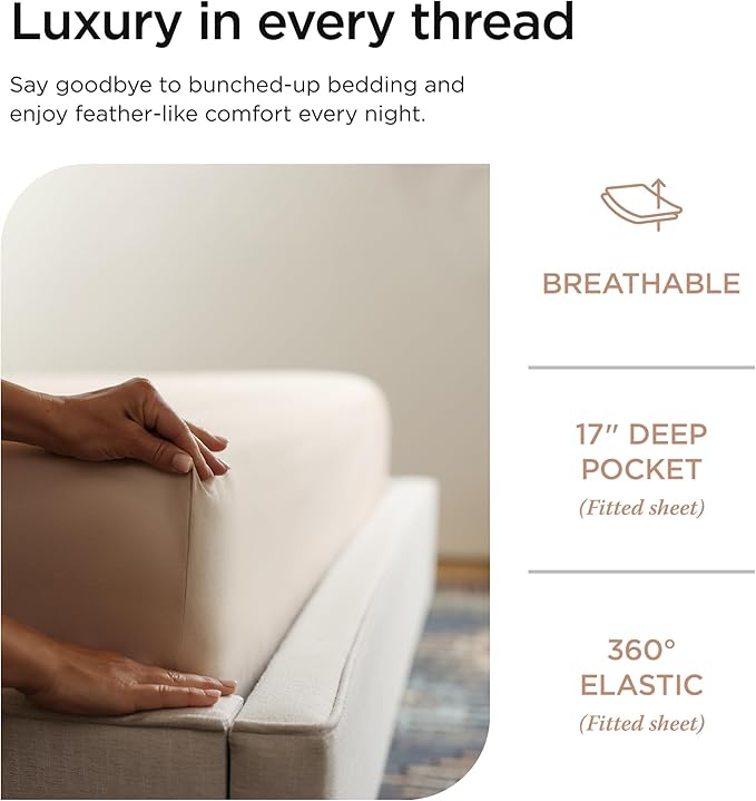 100% Cotton Bed Sheet Set - Full - 4 Piece