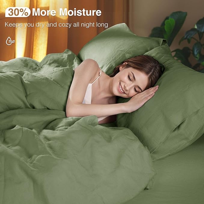 Linen Duvet Cover Set - Queen - 3 Piece