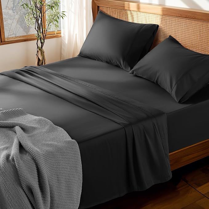 100% Cotton Bed Sheet Set - King - 4 Piece