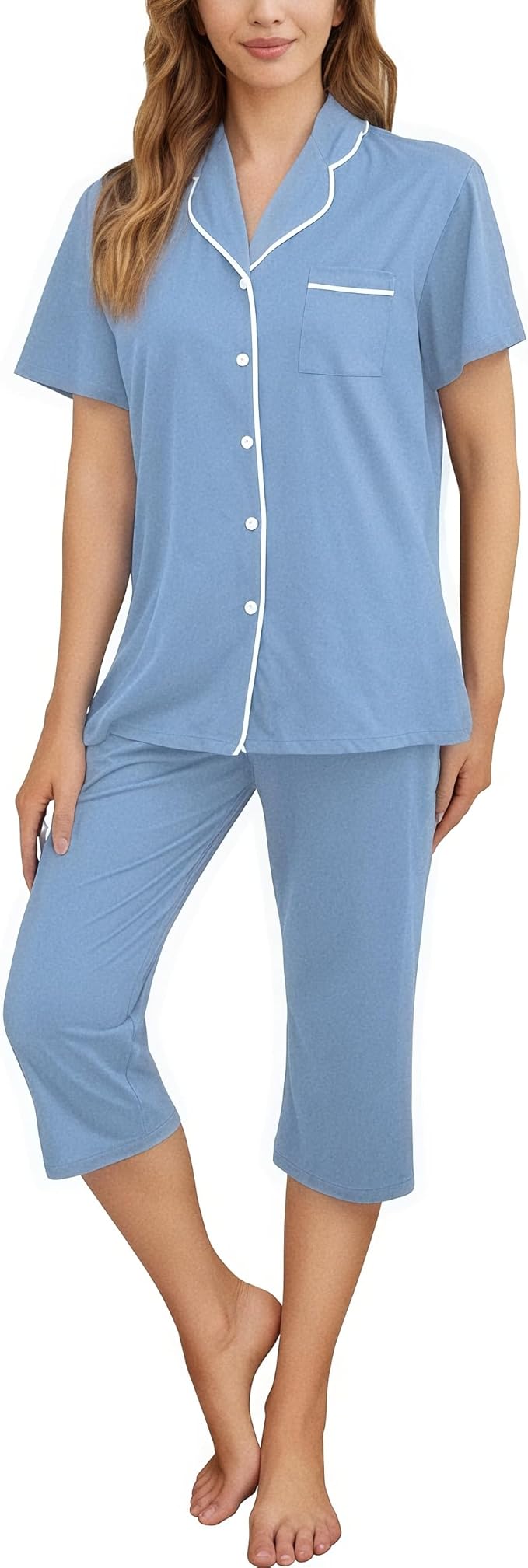 Capri Pajama Set - Short Sleeve - 2 Piece