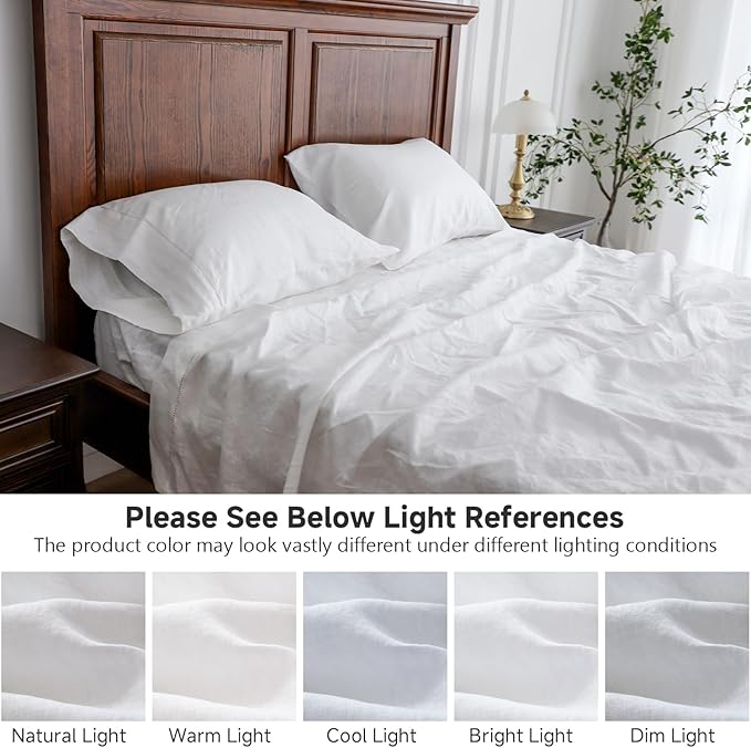 Linen Bed Sheet Set - Twin - 3 Piece