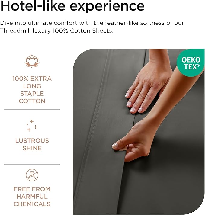 100% Cotton Bed Sheet Set - Full - 16 in Deep Pocket - 4 Piece