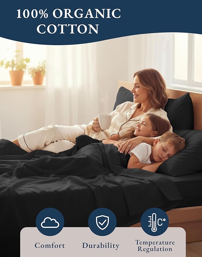 Linen Bed Sheet Set - King - 4 Piece