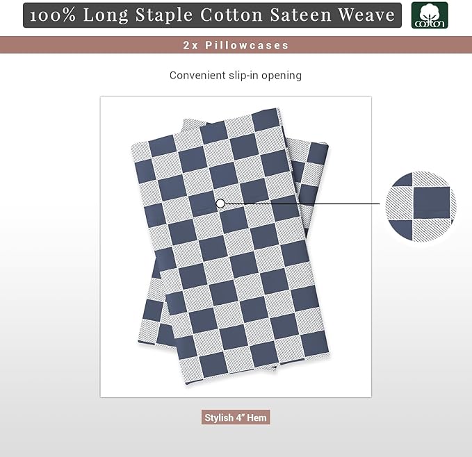 100% Cotton Pillowcase Set - King - 2 Piece