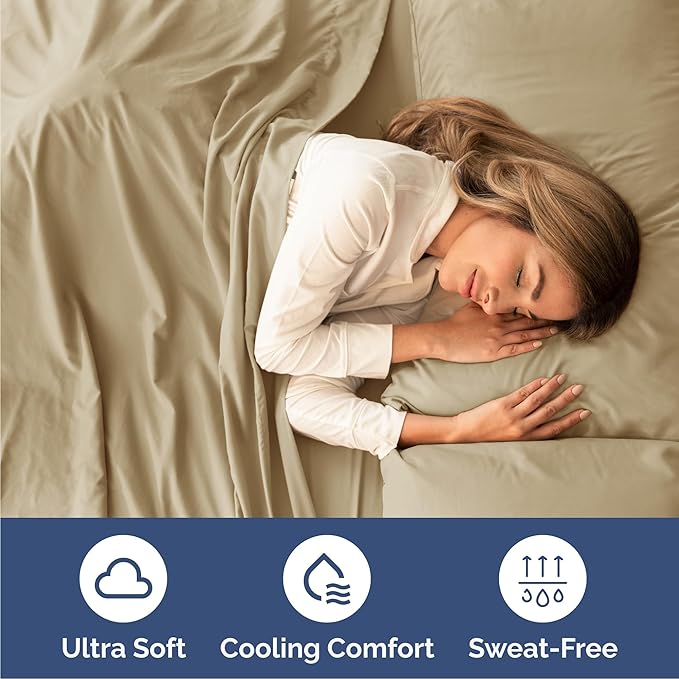 Cooling Bed Sheet Set - King - 16 in Deep Pocket - 6 Piece