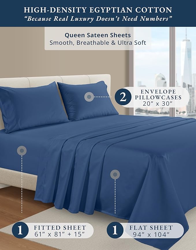 Linen Bed Sheet Set - Queen
