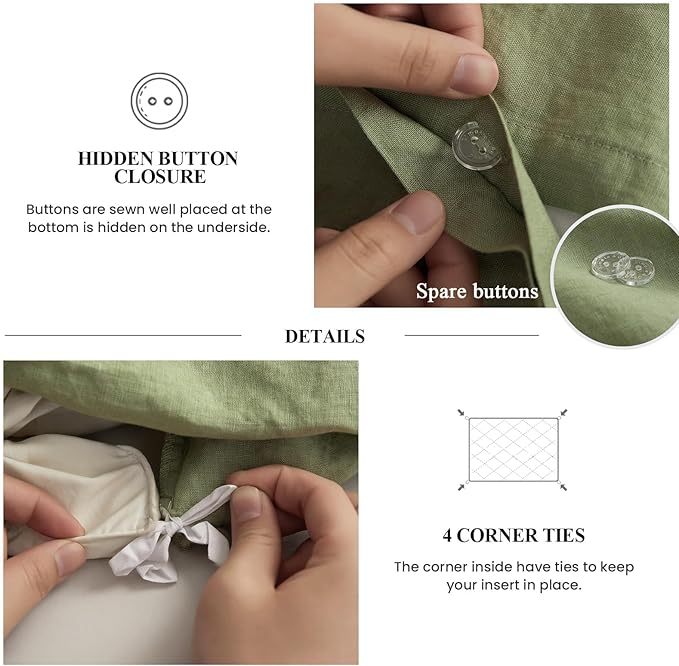 Linen Duvet Cover Set - Full - 3 Piece