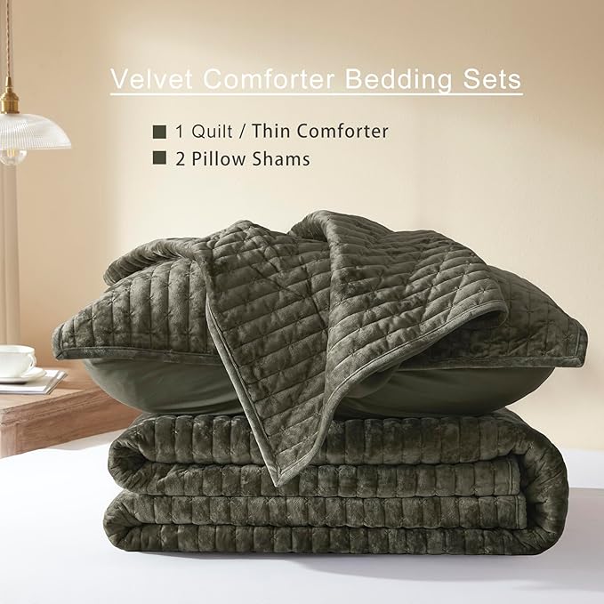 Velvet Quilt Set - California King