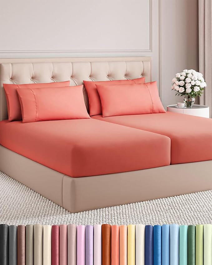 Cooling Bed Sheet Set - Split King - 16 in Deep Pocket - 7 Piece