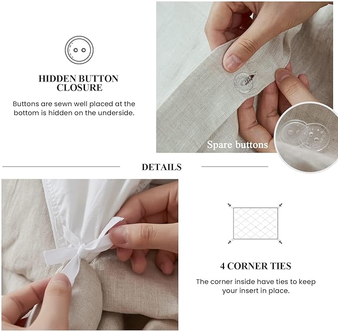 Linen Duvet Cover Set - Full - 3 Piece
