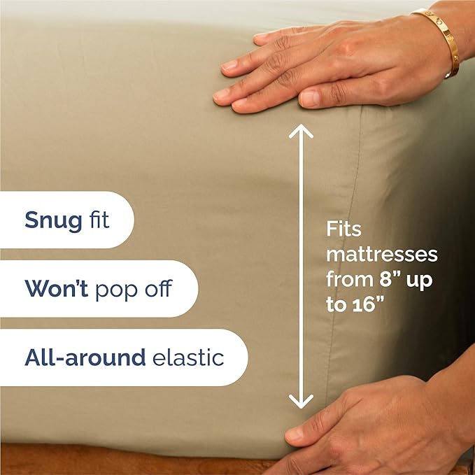Cooling Bed Sheet Set - King - 16 in Deep Pocket - 6 Piece