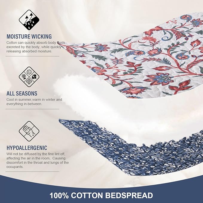 100% Cotton Bedding Set - California King - 3 Piece