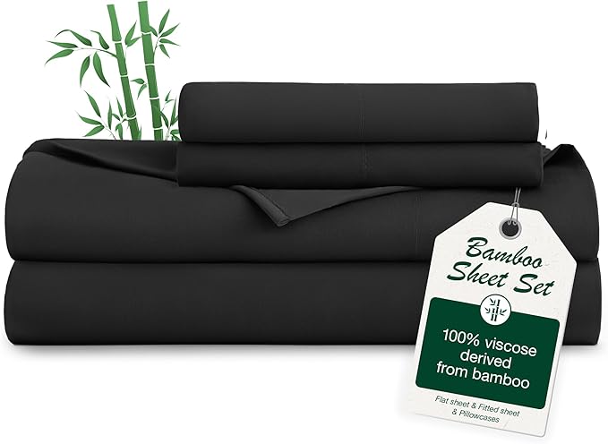 Bamboo Cooling Bed Sheet Set - Queen - 4 Piece