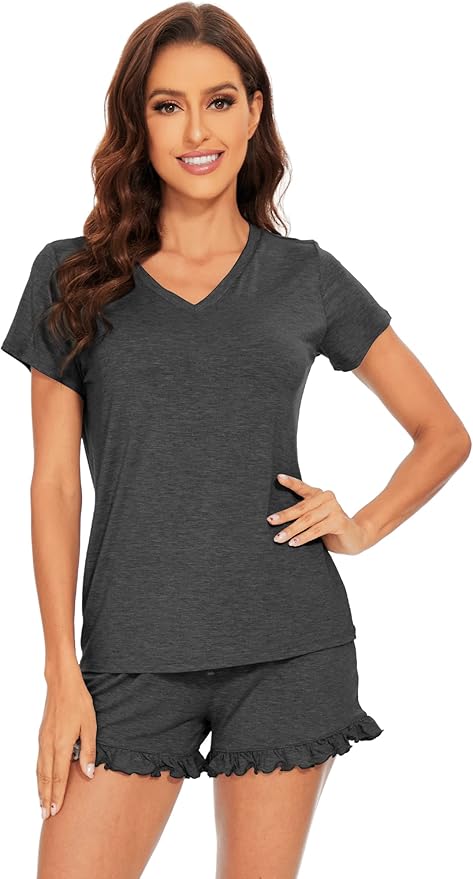 Bamboo Cooling Shorts Pajama Set - Short Sleeve - 2 Piece