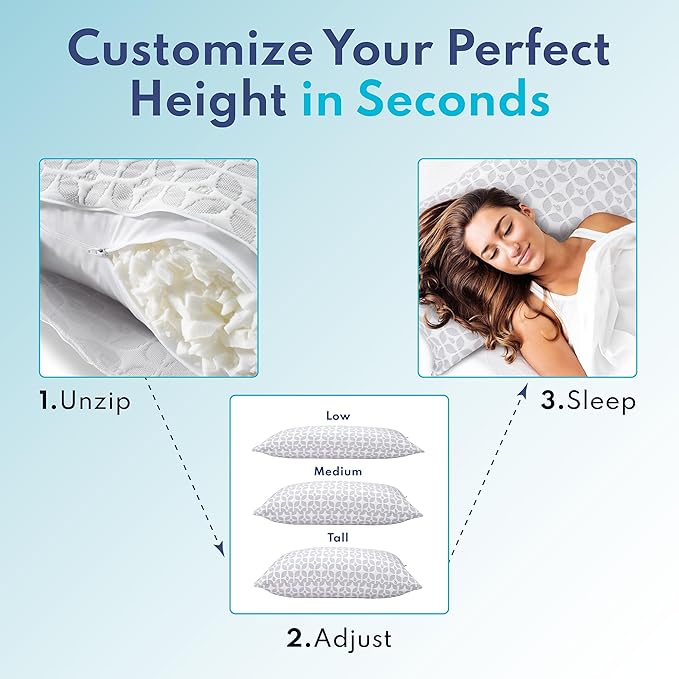 Memory Foam Cooling Bed Pillow - King