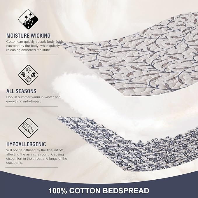 100% Cotton Bedding Set - California King - 3 Piece