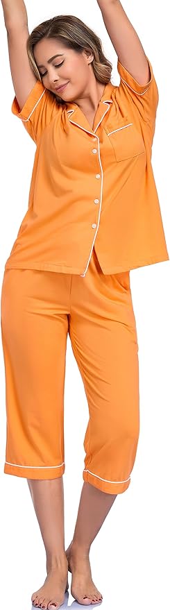 Women's Capri Pajama Set - Short Sleeve