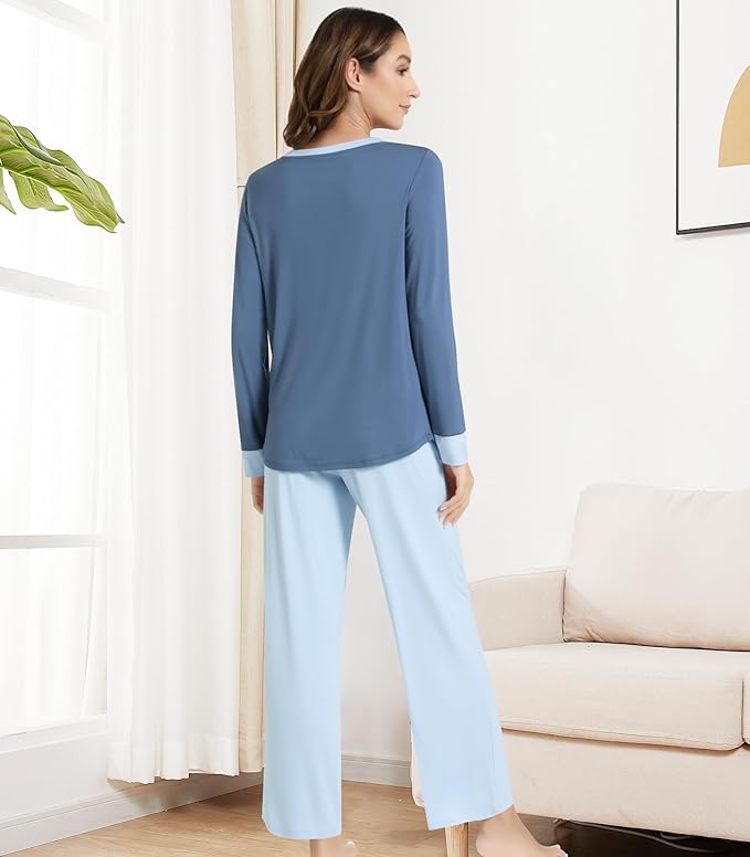 Women's Bamboo Pants Pajama Set - Long Sleeve - 2 Piece