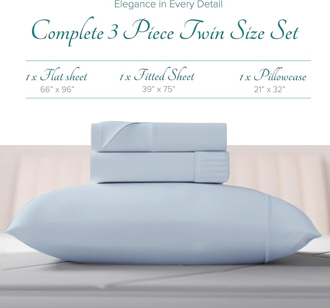 Linen Cooling Bed Sheet Set - Twin - 16 in Deep Pocket - 3 Piece