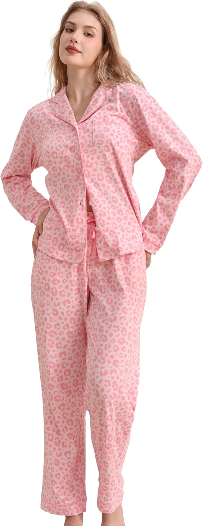 Women's 100% Cotton Pajama Set - Long Sleeve